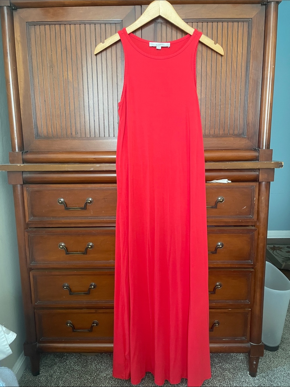 LOFT red maxi dress
